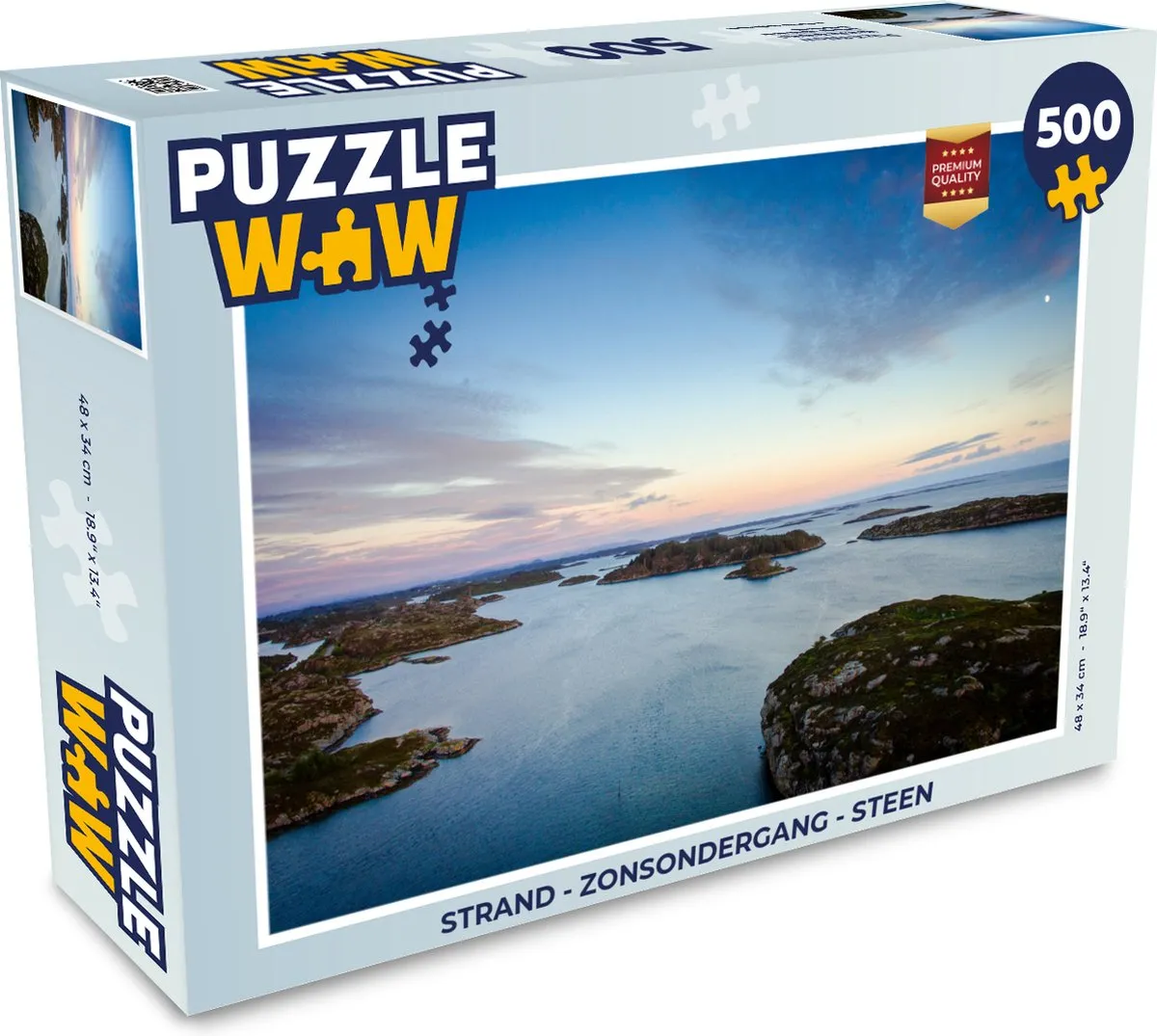 PuzzleWow Strand Zonsondergang Legpuzzel 500 Stuks - Multicolor