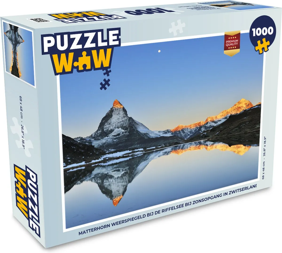 PuzzleWow Matterhorn Riffelsee Zonsopgang Legpuzzel 1000 Stuks - Multicolor