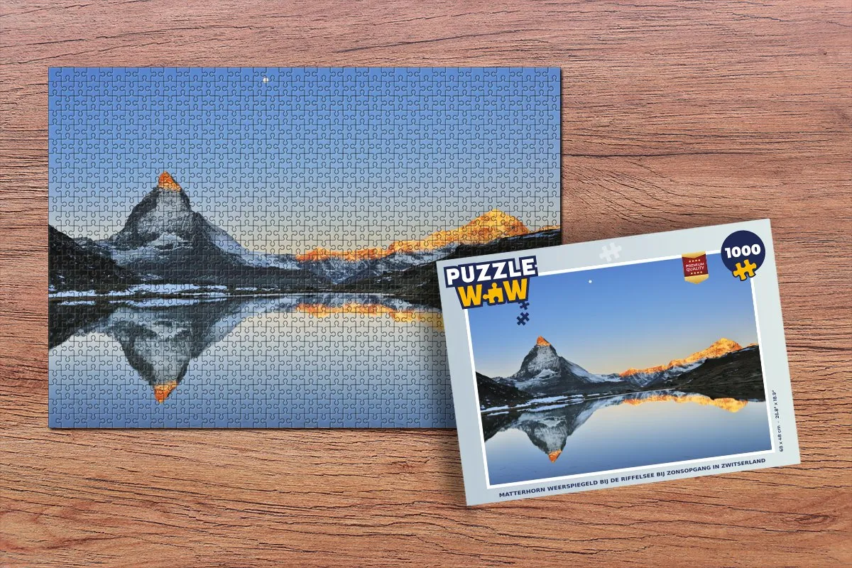 PuzzleWow Matterhorn Riffelsee Zonsopgang Legpuzzel 1000 Stuks - Multicolor