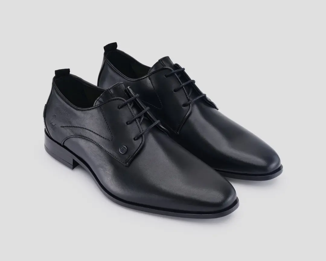 Rehab Greg Leather Heren Nette Veterschoen - Zwart Leer - afbeelding 4 van 4