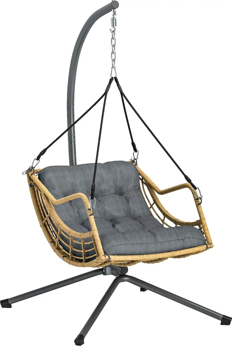 Outsunny Rotan Schommelstoel