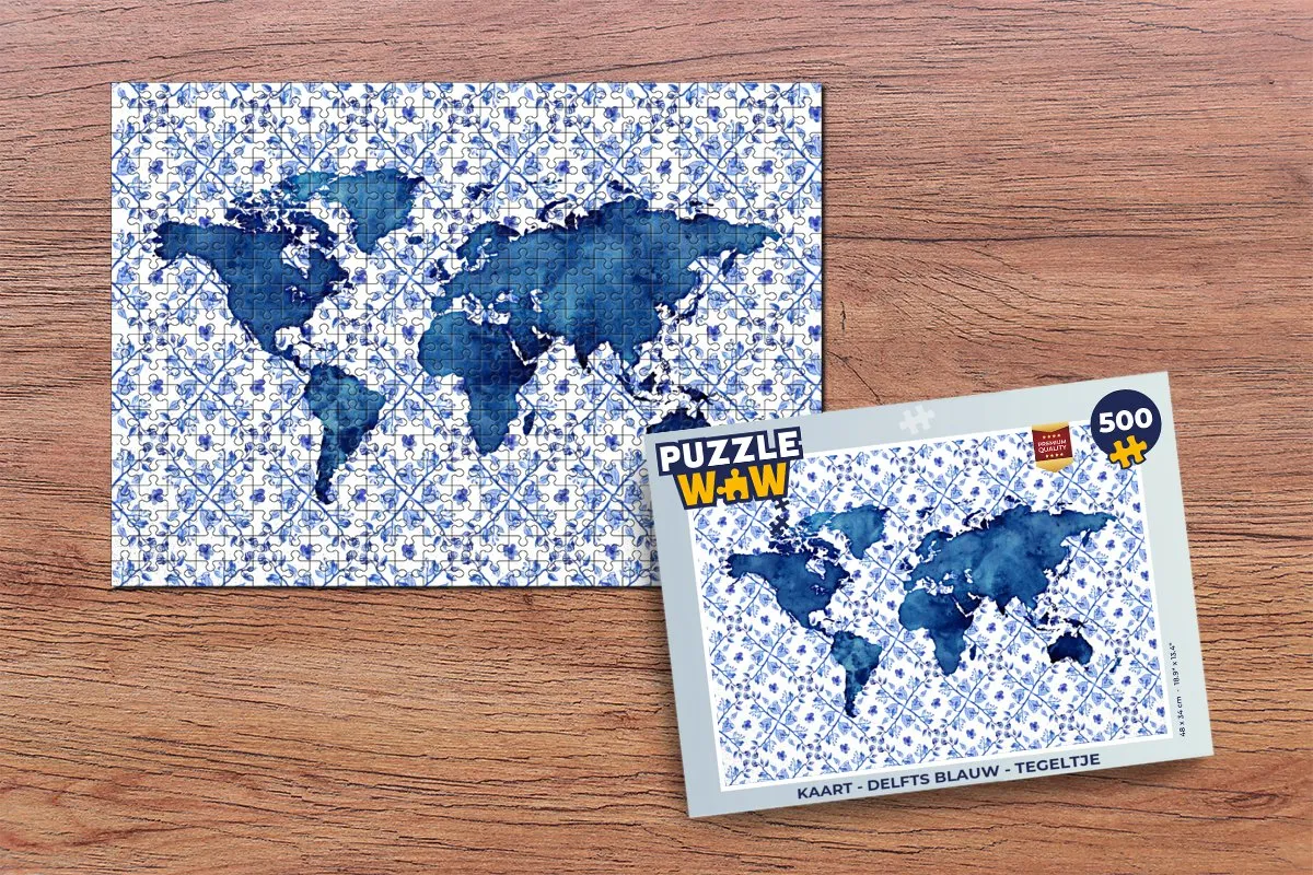 PuzzleWow Delfts Blauw Legpuzzel 500 Stuks