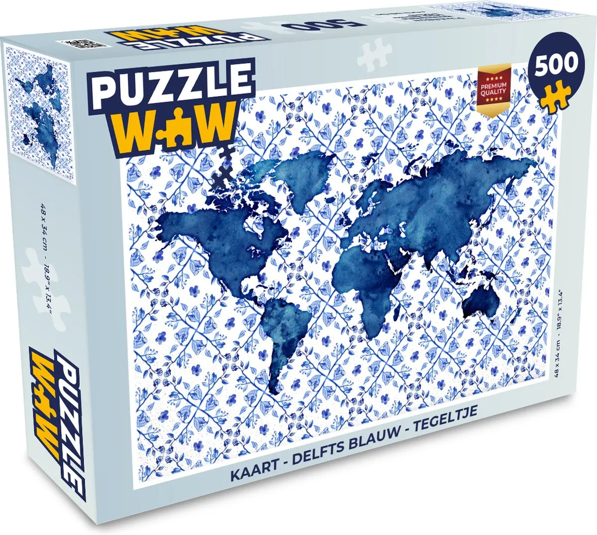 PuzzleWow Delfts Blauw Legpuzzel 500 Stuks