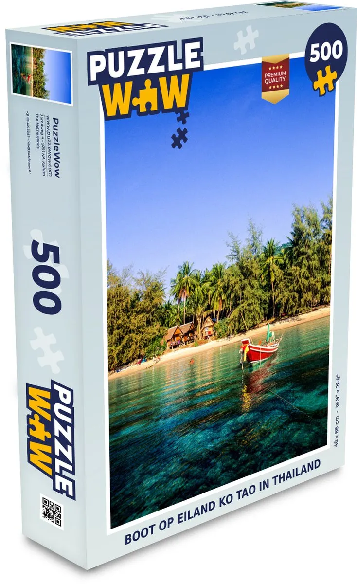 PuzzleWow Legpuzzel Boot op eiland Ko Tao Thailand 500 Stuks