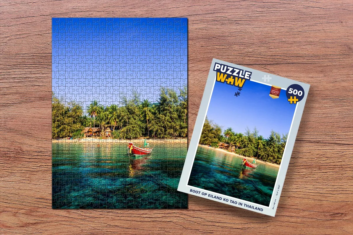 PuzzleWow Legpuzzel Boot op eiland Ko Tao Thailand 500 Stuks - Multicolor
