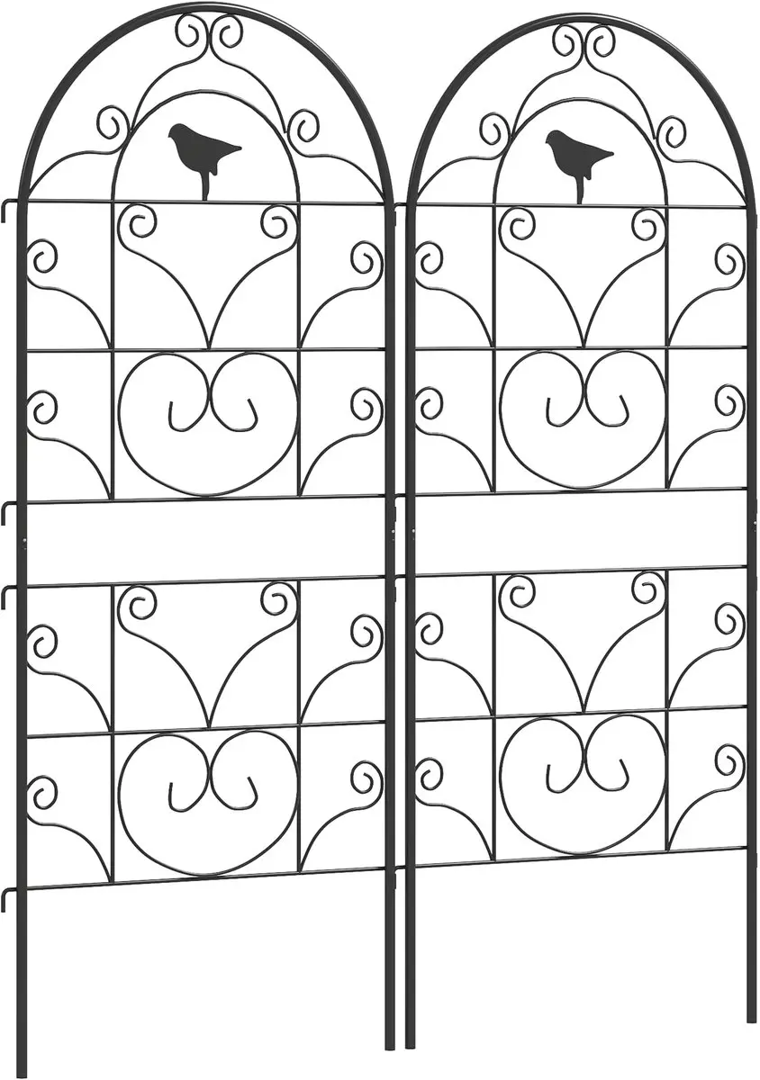 Outsunny-Rankgitter-Metall-50L x 1,3B x 120H cm-Schwarz