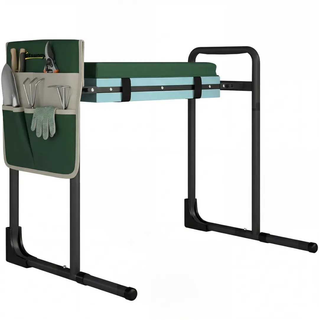 Outsunny Tuinkniebank-Staal, EVA-60,5L x 29B x 50H cm-Groen