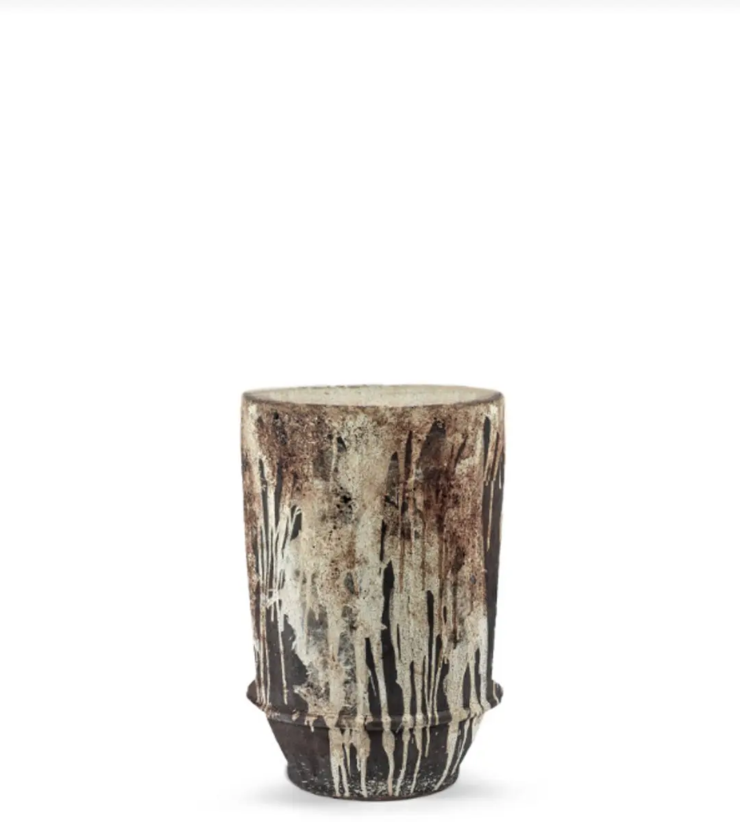 Serax Bloempot-Plantenbak Dune Kelly Wearstler Wit-Donker Bruin D 26 cm H 38 cm