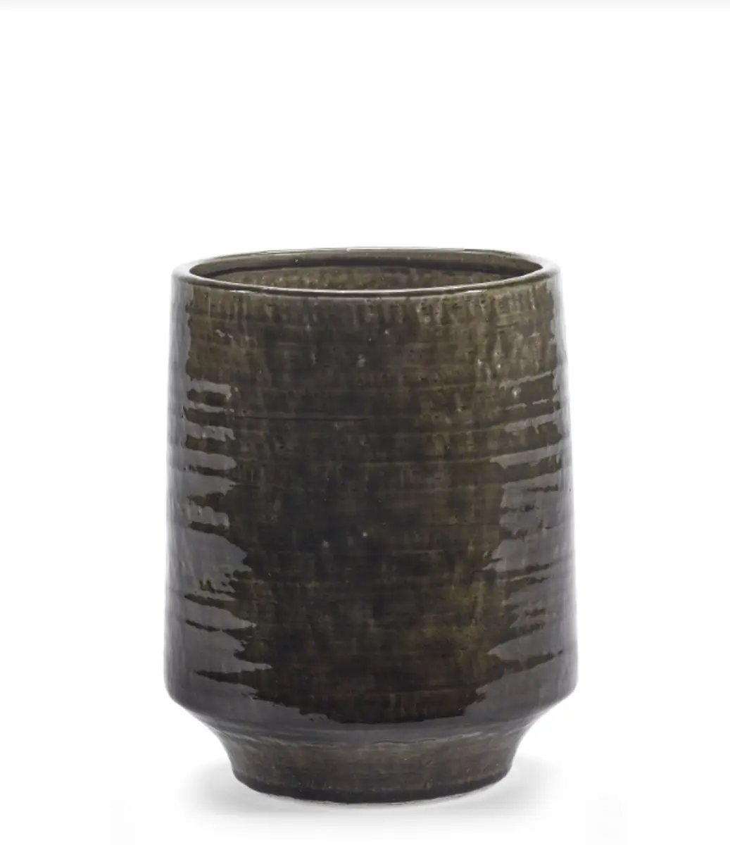 Serax Bloempot Groen-Donker Groen D 23 cm H 29.5 cm