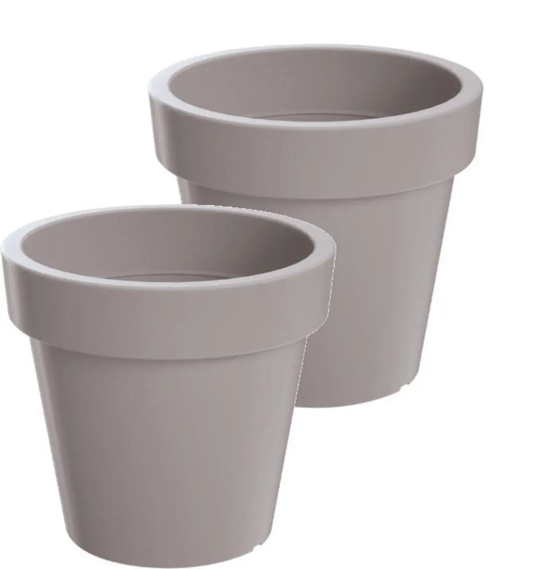 Bloempot Buiten Rond Lofly 16cm TAUPE Prosperplast / 2 STUKS ! /