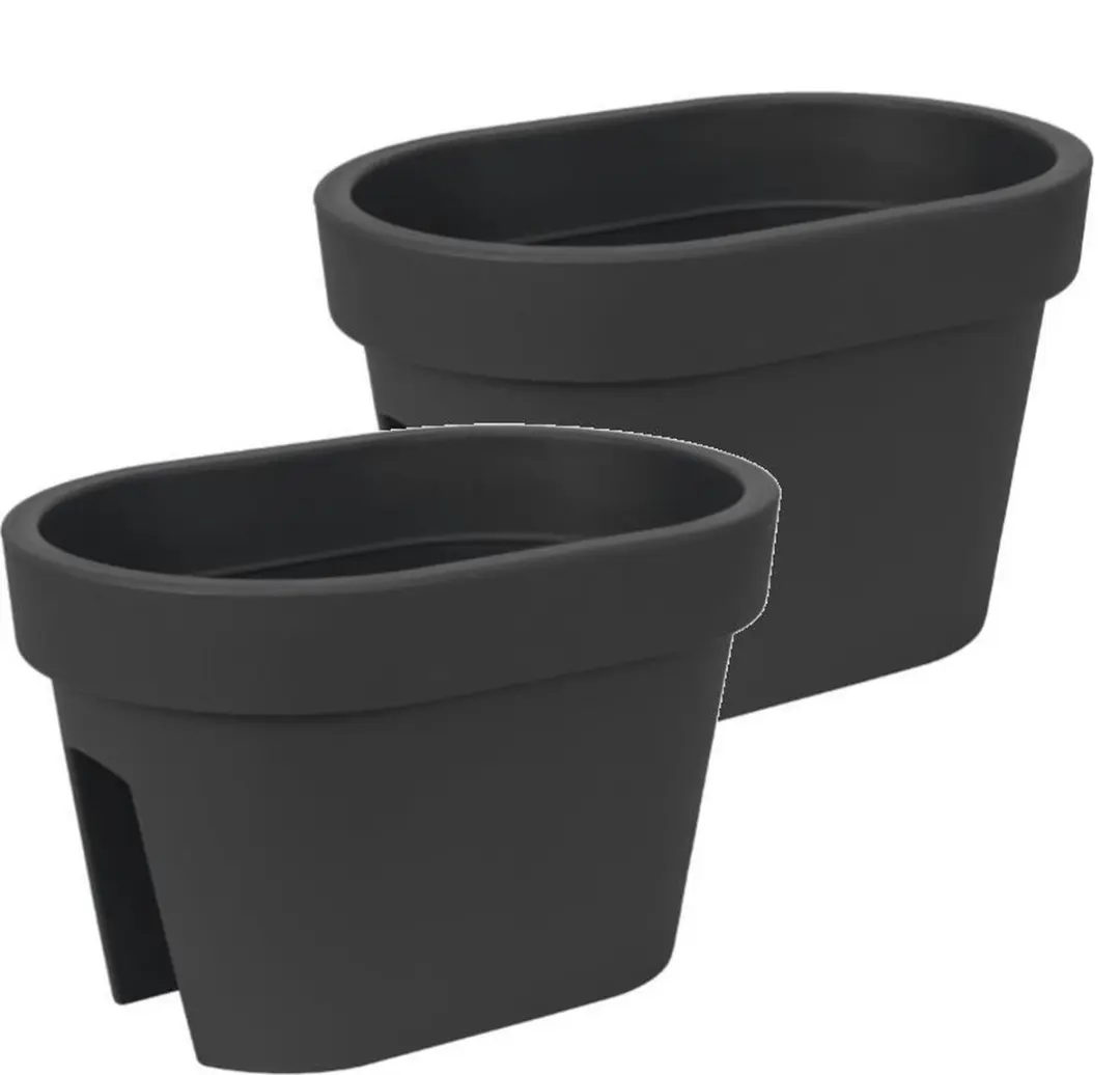 Bloembak Balkonbak Lofly Railing 27x40x25cm ANTRACIET Prosperplast / 2 STUKS ! /