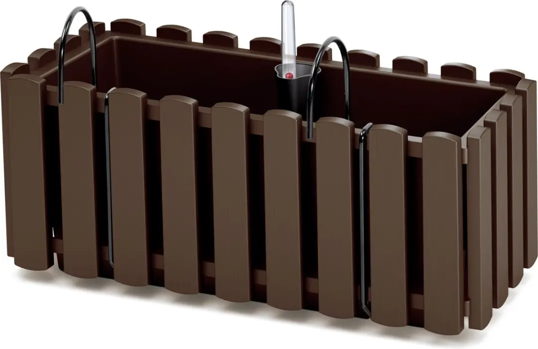 Prosperplast Fence-look Plantenbak 38x18cm Bruin