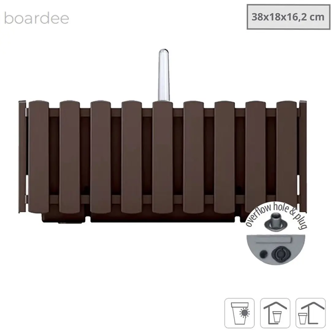 Prosperplast Fence-look Plantenbak 38x18cm Bruin - afbeelding 4 van 6