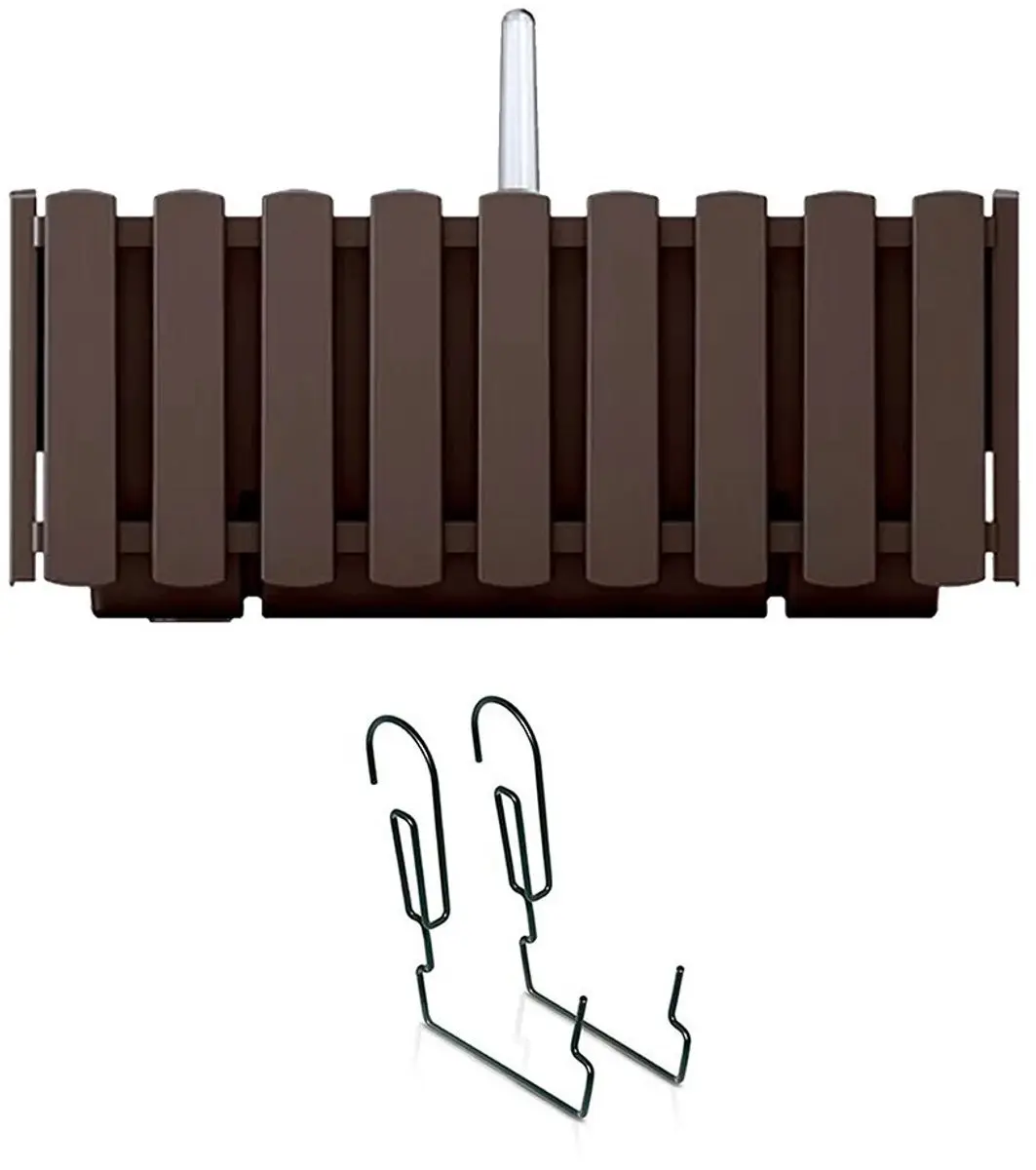 Prosperplast Fence-look Plantenbak 38x18cm Bruin - afbeelding 5 van 6
