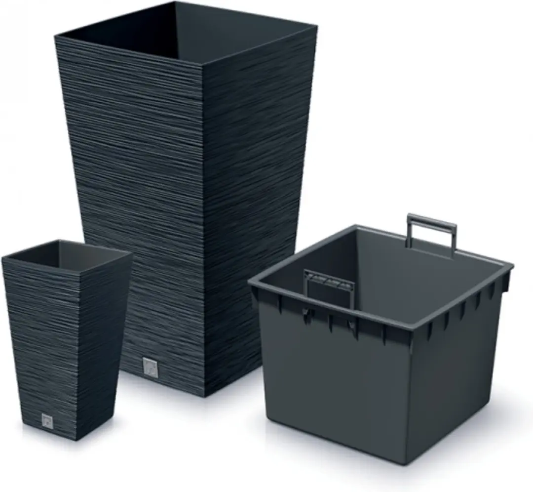 Prosperplast Furu Square Bloempot Antraciet 26,5x50cm - afbeelding 4 van 6