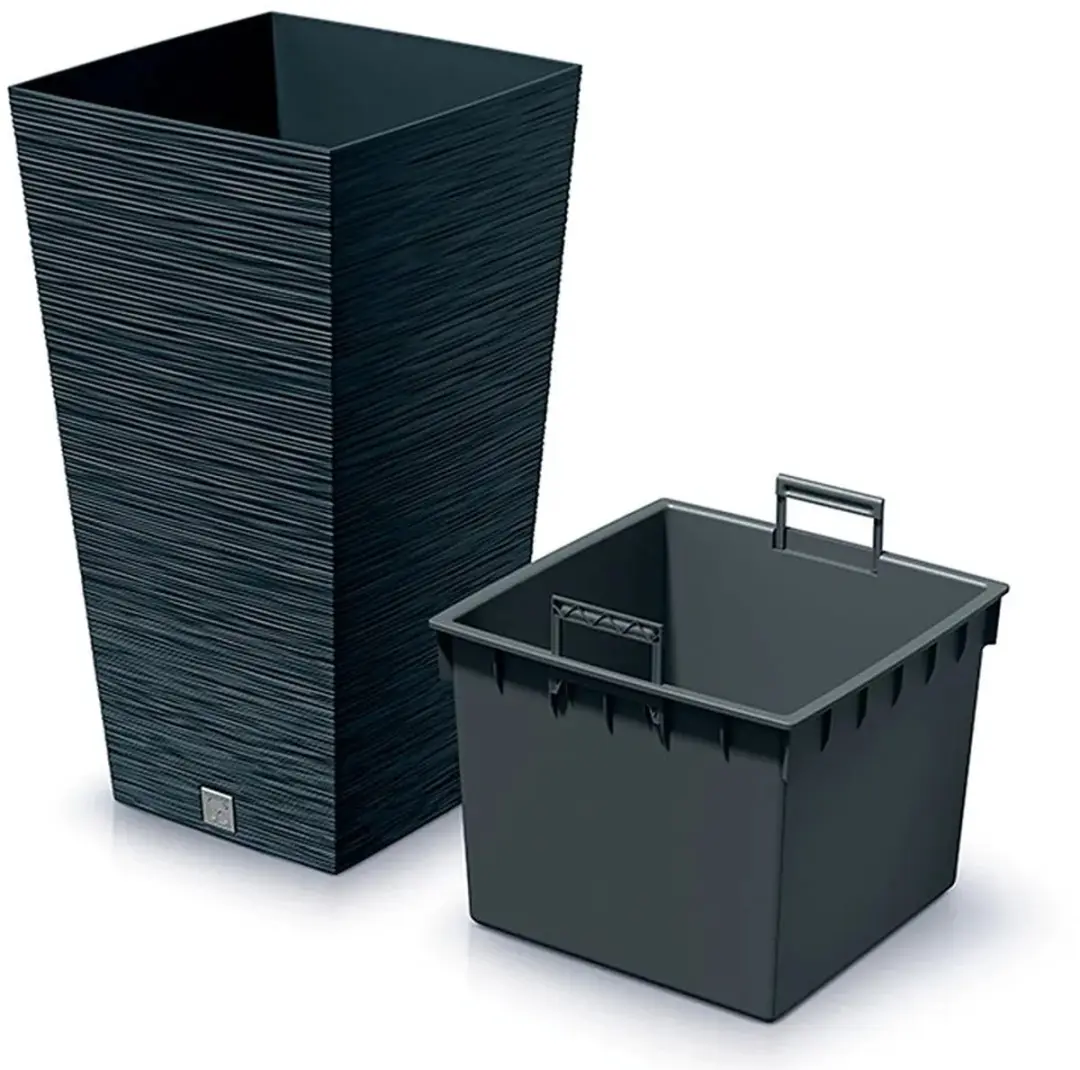 Prosperplast Furu Square Bloempot Antraciet 26,5x50cm - afbeelding 5 van 6