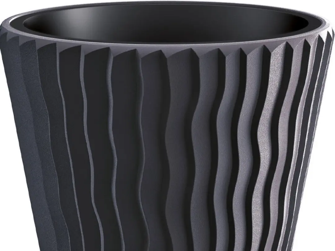 Prosperplast Sandy Bloempot Antraciet Ø39cm - met binnenpot - afbeelding 2 van 2