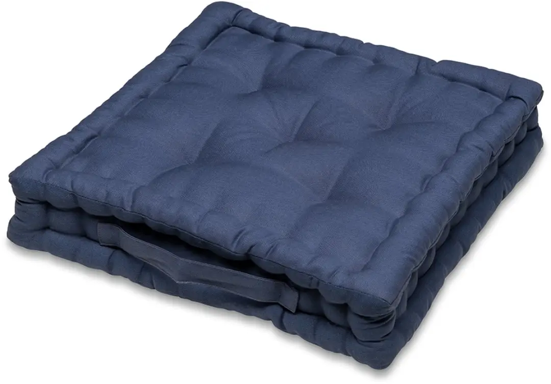 Zitkussen-Matraskussen Wicotex katoen 57x57x10cm blauw