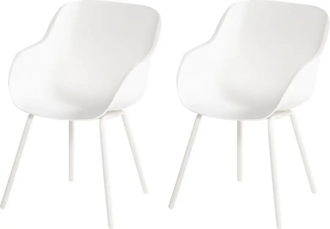 Hartman Sophie elegance tuinstoel - Wit - set van 2 - wit rondo onderstel