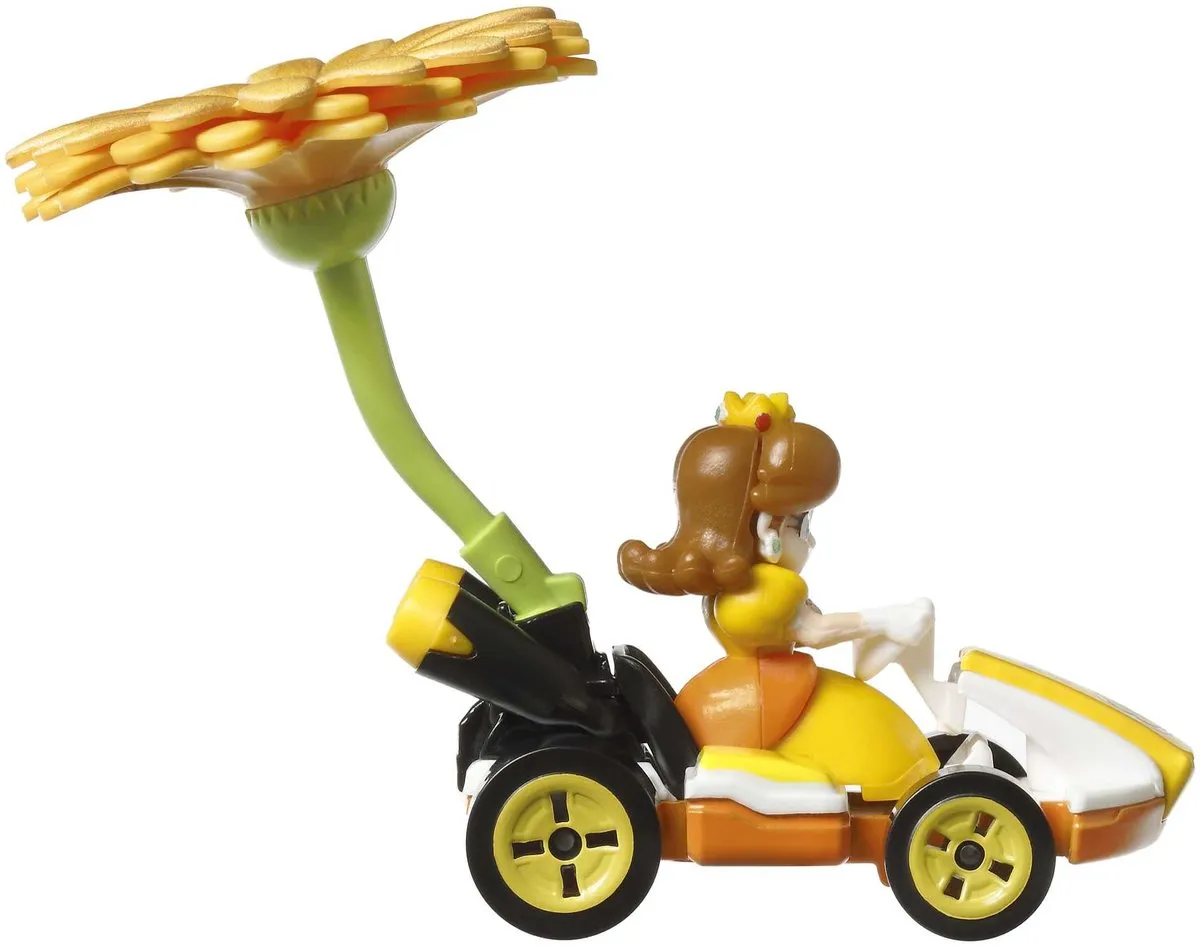 Hot Wheels Mariokart Princess Daisy Standard Kart Flower Glider HDB41 - afbeelding 4 van 5