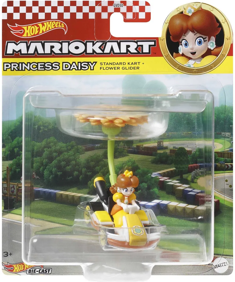 Hot Wheels Mariokart Princess Daisy Standard Kart Flower Glider HDB41 - afbeelding 5 van 5