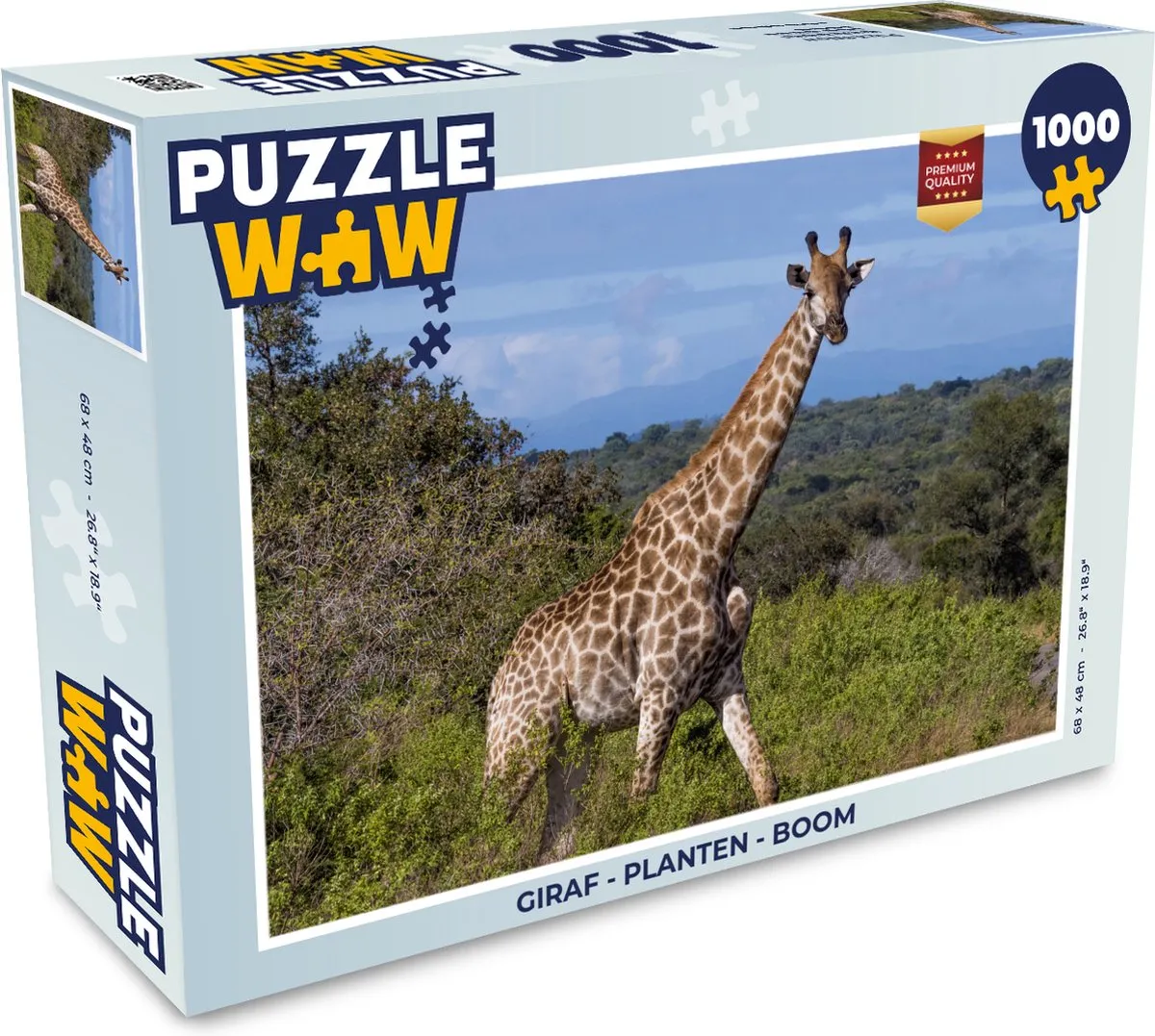 PuzzleWow Giraf Legpuzzel 1000 Stuks - Multicolor