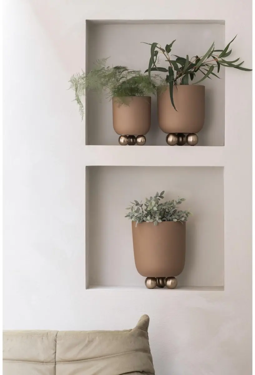 Present Time Estilo Bloempot 26x26x32cm - Bruin - afbeelding 3 van 4