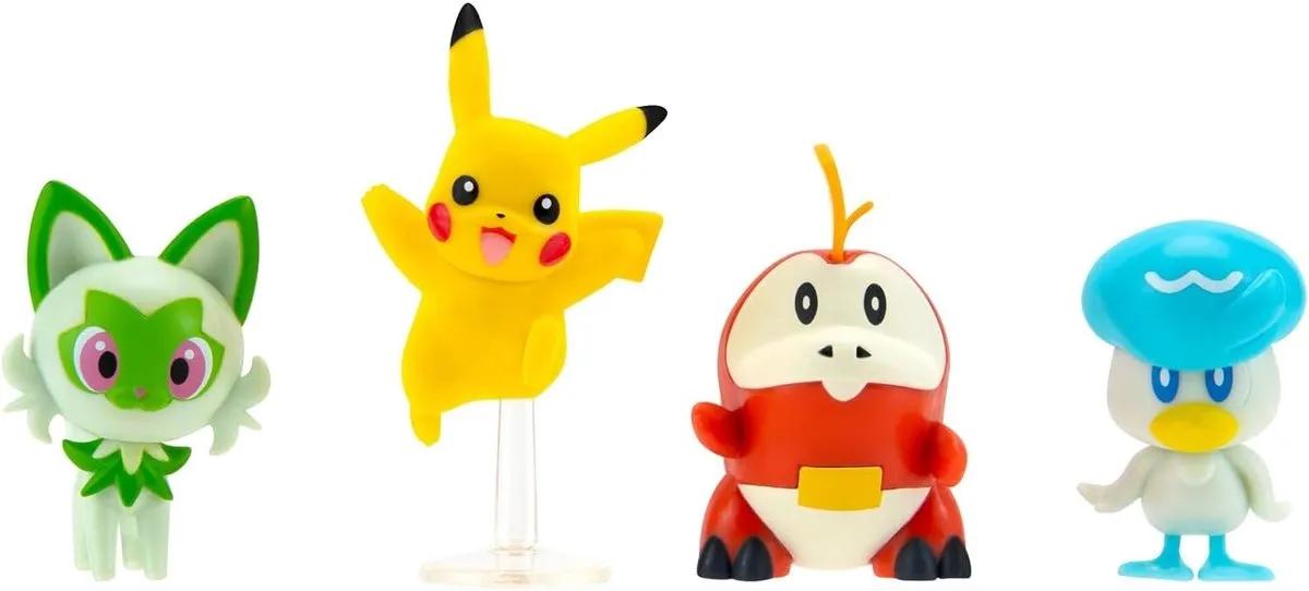 Pokémon Battle Figuren 4-pack - Fuecoco/Sprigatito/Quaxly/Pikachu - Multicolor