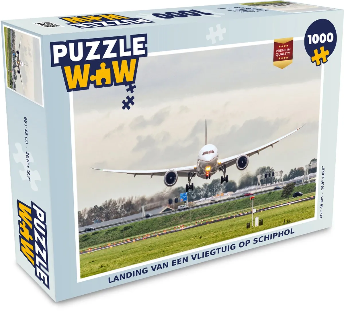 PuzzleWow Legpuzzel Landing Schiphol 1000 Stuks