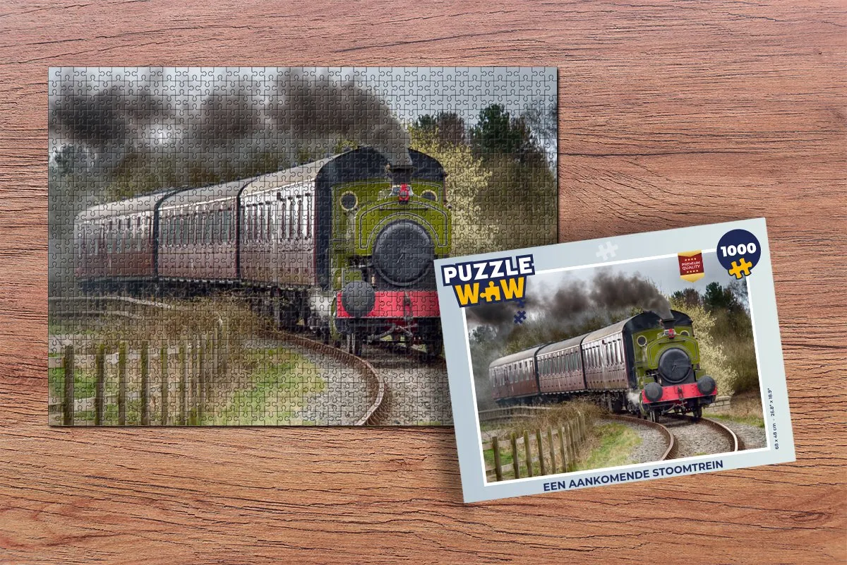PuzzleWow Legpuzzel 1000 Stuks - Een Aankomende Stoomtrein Multicolor