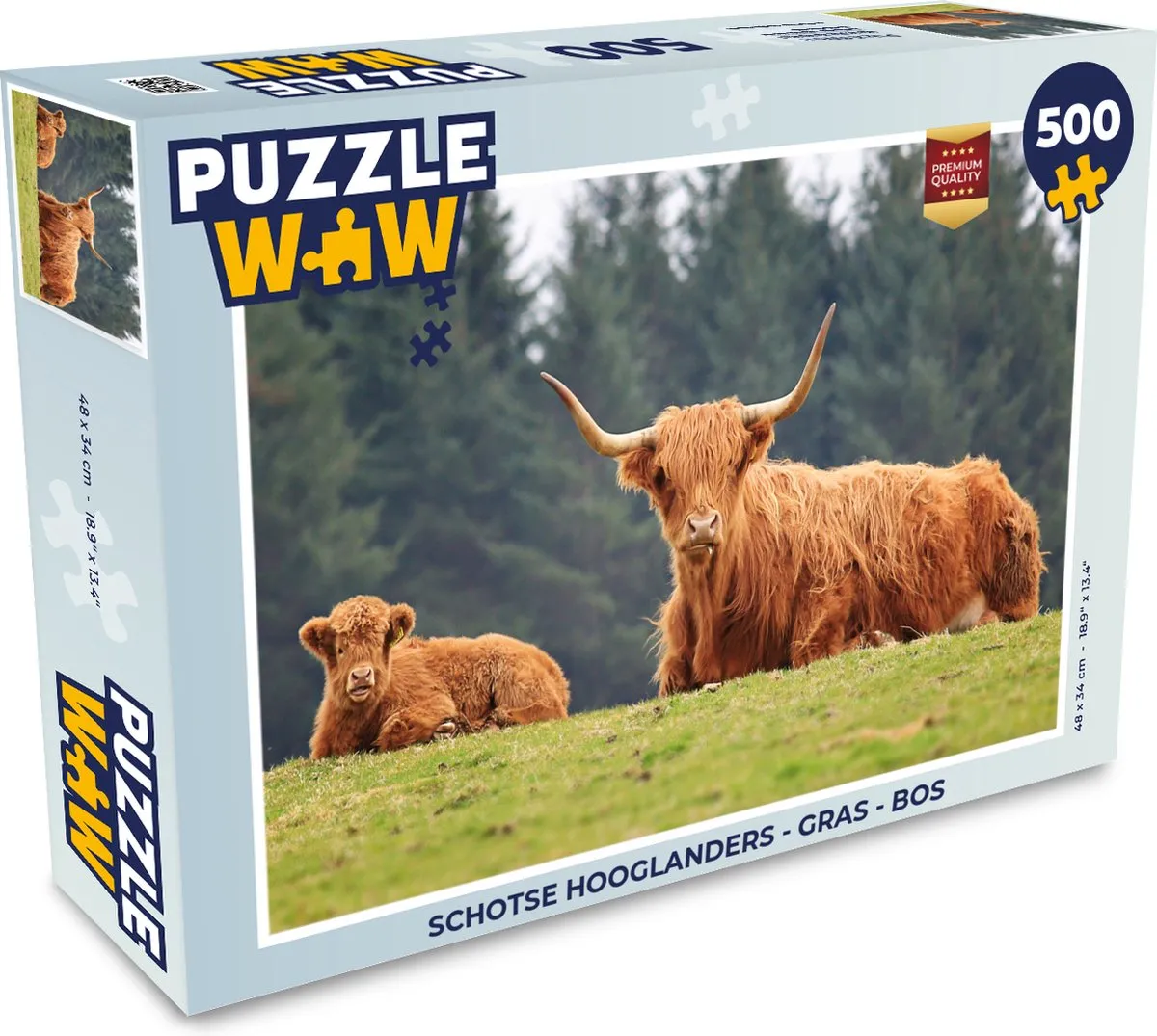 PuzzleWow Schotse Hooglanders Legpuzzel 500 Stuks