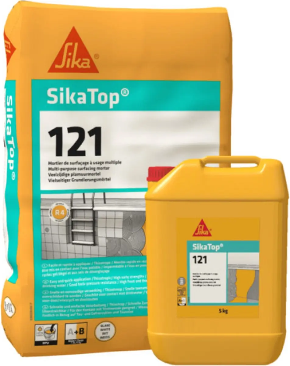 Twee-componenten mortel SIKA Sikatop 121 Verharding