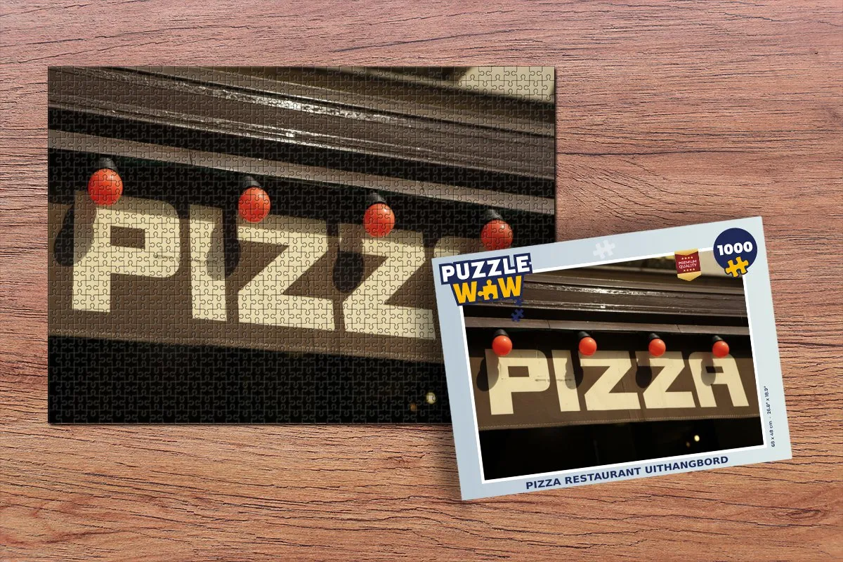 PuzzleWow Puzzel Pizza Restaurant Uithangbord - 1000 Stuks - Multicolor