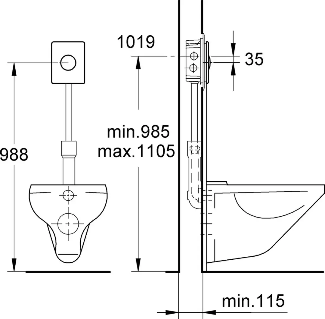 GROHE Skate SF WC-drukspoelbak 37547000 - Chroom - afbeelding 4 van 5