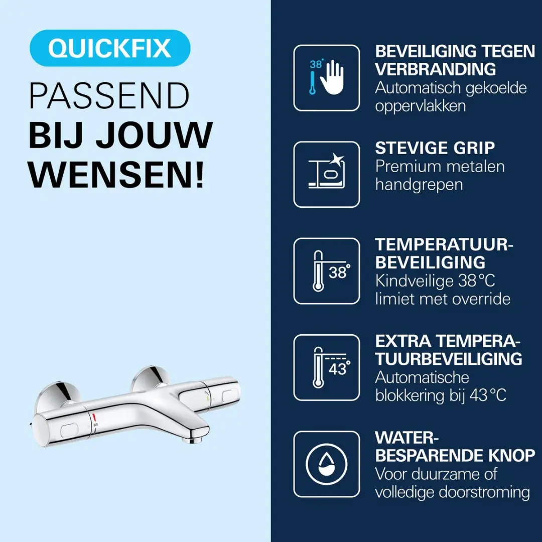 GROHE Precision Trend Thermostatische Badkraan 34227002 - Chroom - afbeelding 5 van 6