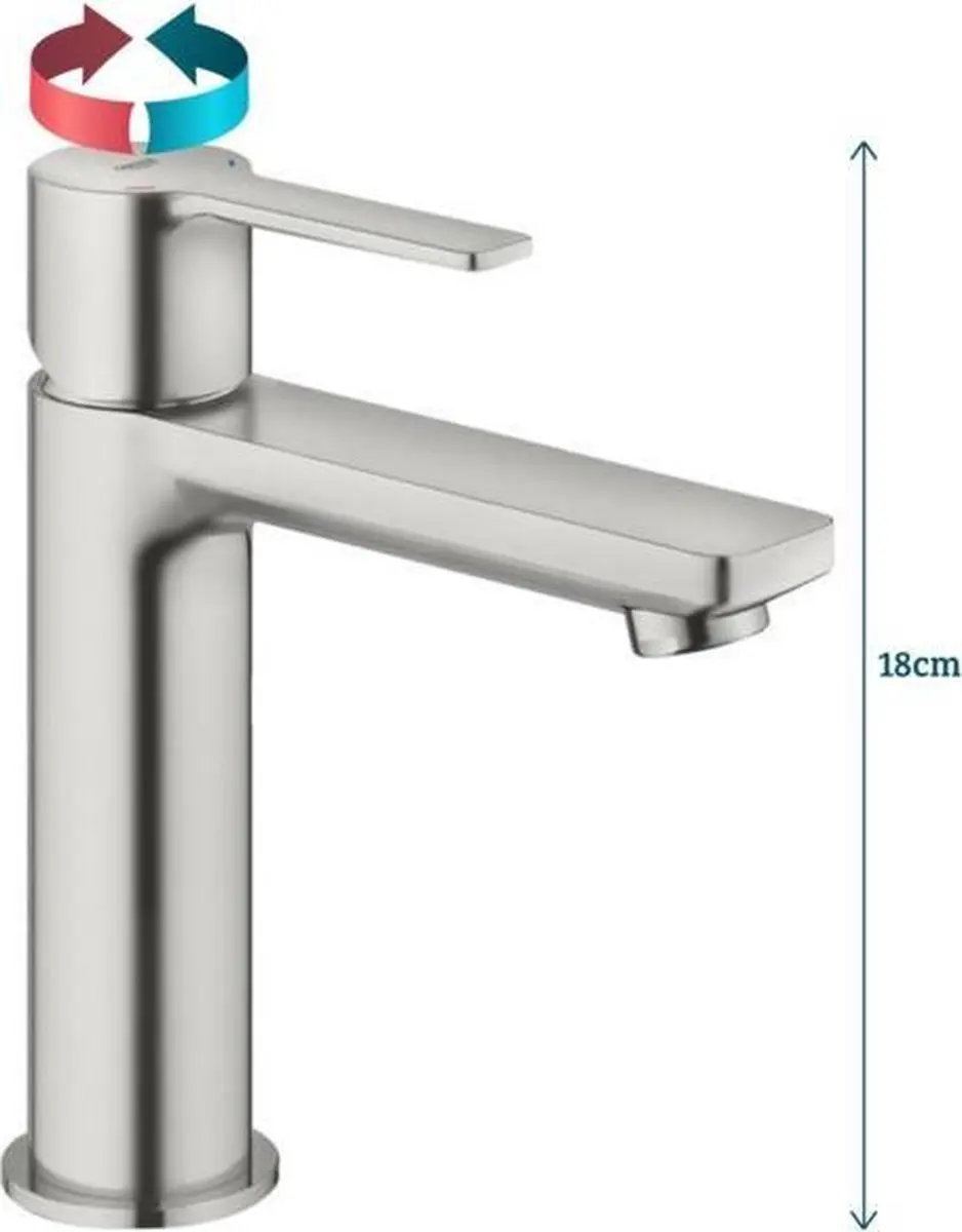 Grohe Lineare Wastafelkraan S 23106DC1 - Lage uitloop - afbeelding 5 van 6
