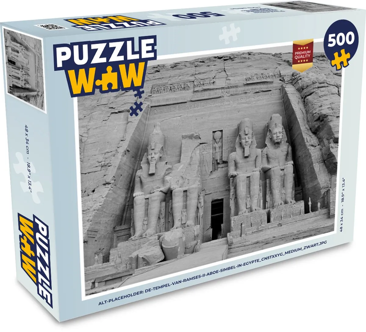 PuzzleWow Tempel van Aboe Simbel Legpuzzel 500 Stuks - Multicolor