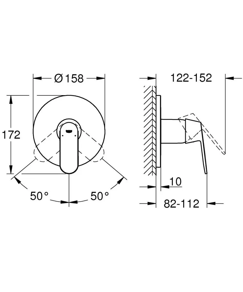 Grohe Eurosmart Cosmopolitan Douchemengkraan 24044000 - Chroom - afbeelding 3 van 6