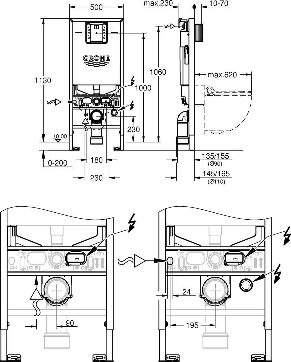 GROHE Rapid SLX 3-in-1 Inbouwreservoir 6L - afbeelding 6 van 6