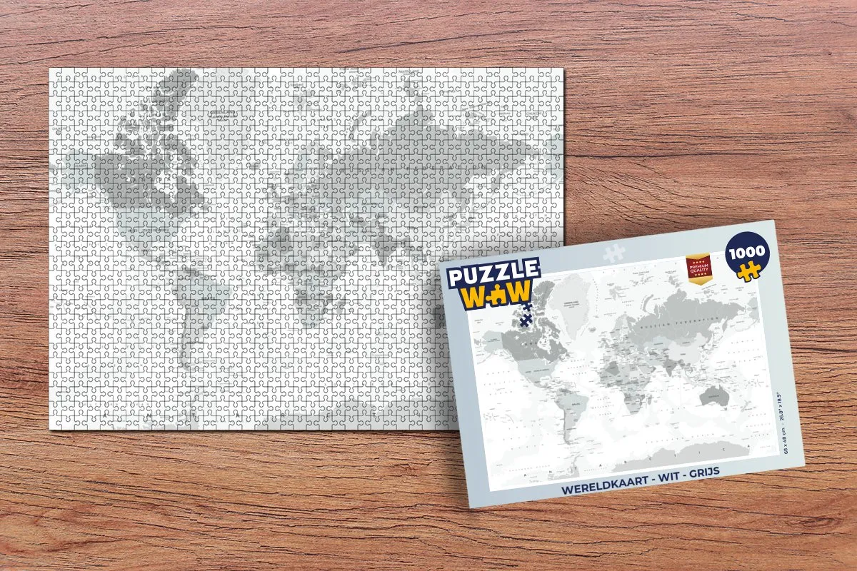 PuzzleWow Wereldkaart Legpuzzel 1000 Stuks - Multicolor