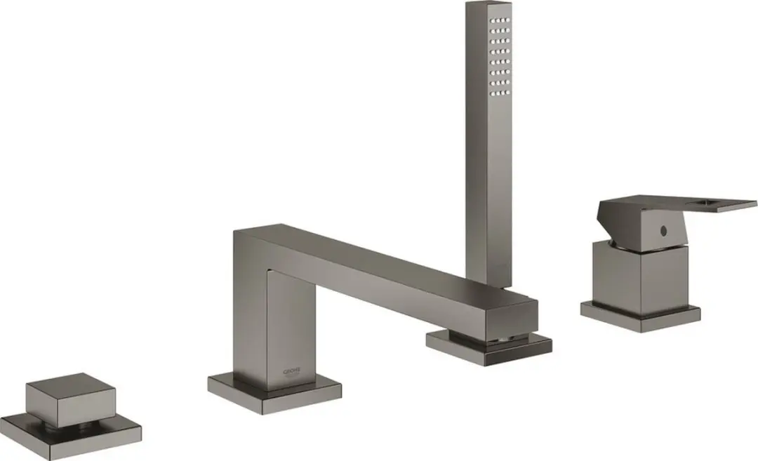 Grohe Eurocube afbouwdeel v. 4-gats badrandkraan brushed hard graphite