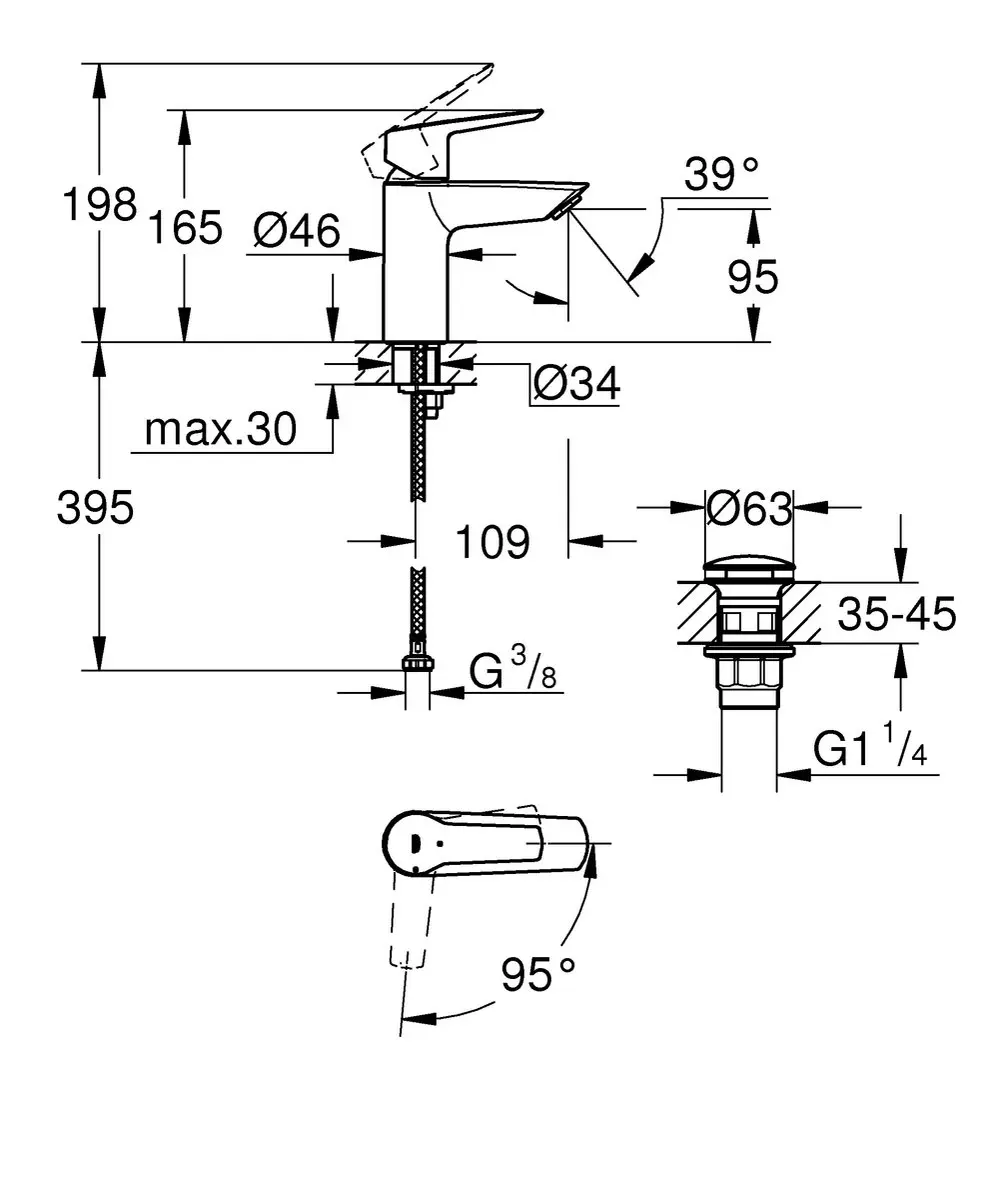 GROHE Start Wastafelkraan 23551002 - Chroom - afbeelding 3 van 6