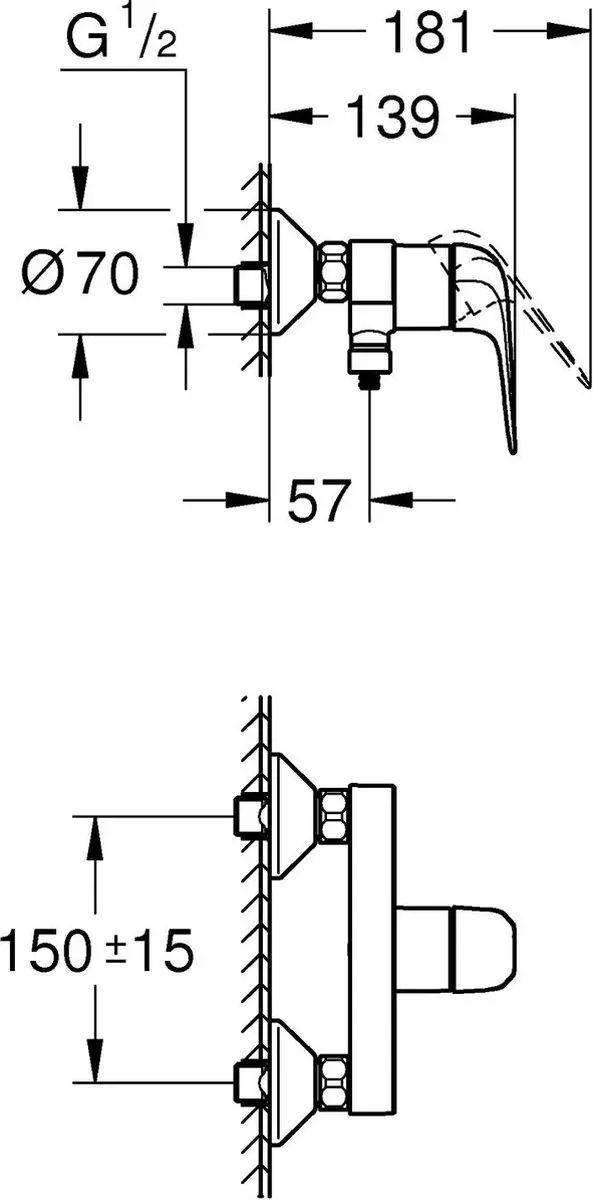 GROHE Swift QuickFix Douchemengkraan Chroom - afbeelding 3 van 6