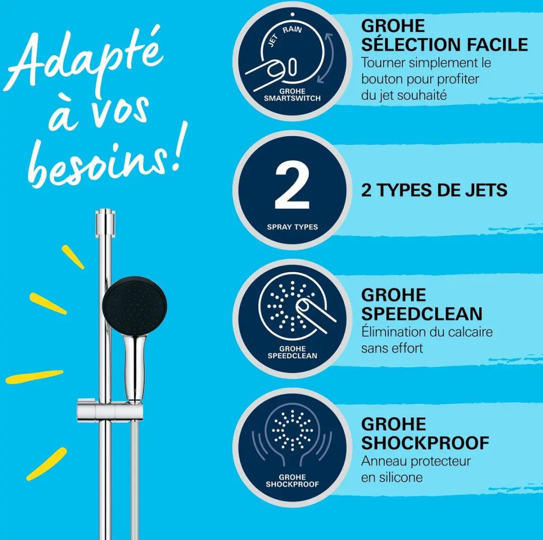 Grohe Vitalio Start Doucheset - 2 Straals - 60cm - afbeelding 6 van 6