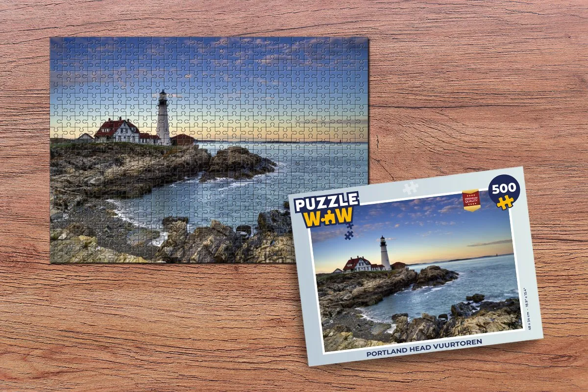 PuzzleWow Portland Head Vuurtoren Legpuzzel 500 Stuks - Multicolor