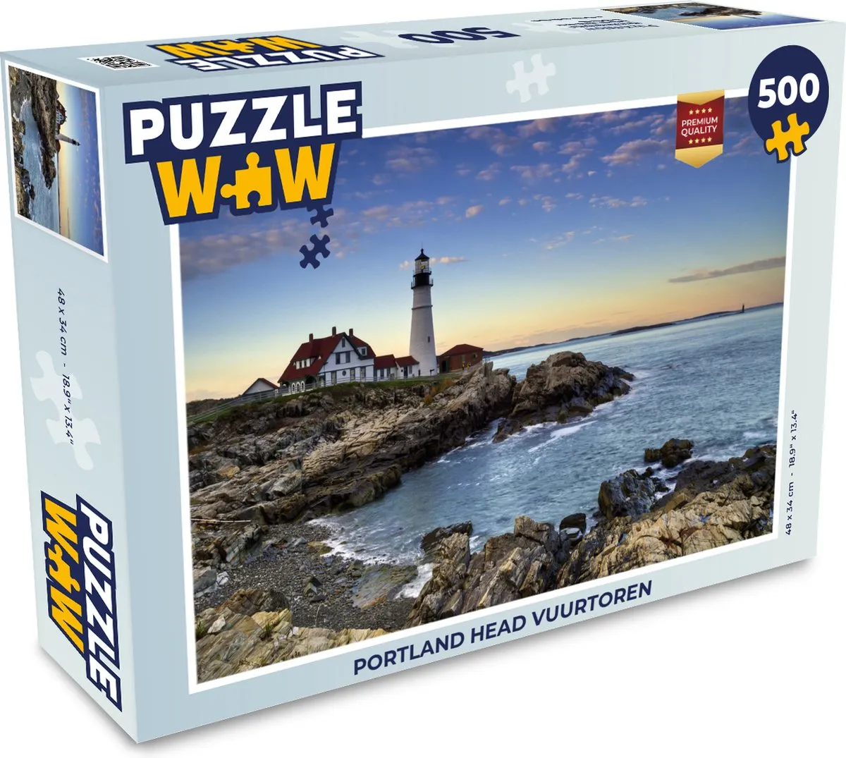 PuzzleWow Portland Head Vuurtoren Legpuzzel 500 Stuks