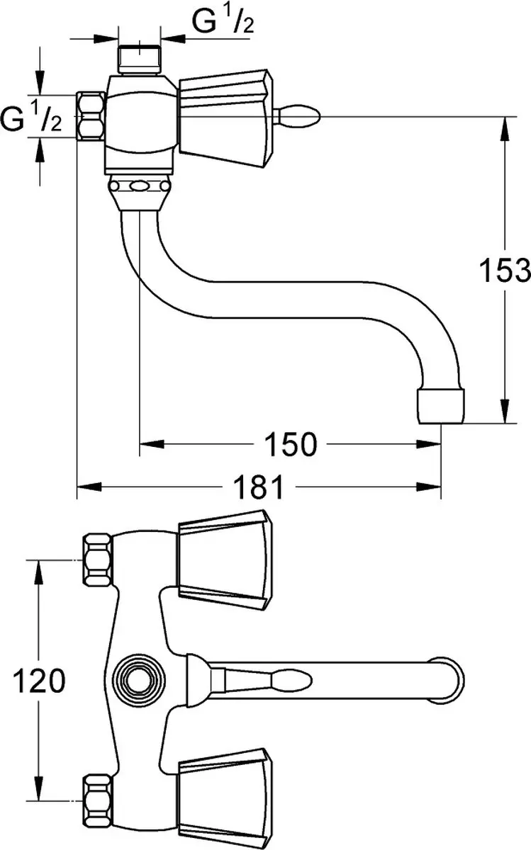 GROHE Costa Trend Douchekraan 12cm - Chroom - afbeelding 3 van 4