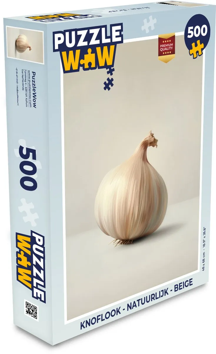PuzzleWow Knoflook Legpuzzel 500 Stuks - Beige