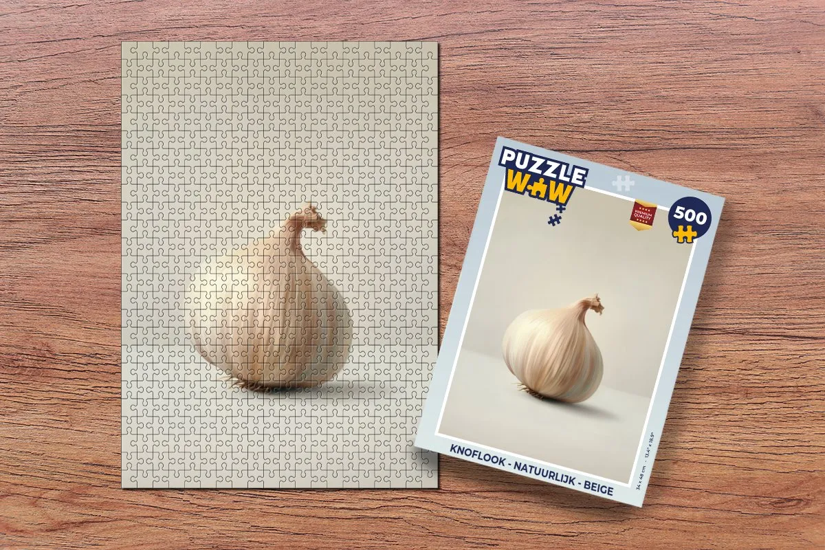 PuzzleWow Knoflook Legpuzzel 500 Stuks - Beige