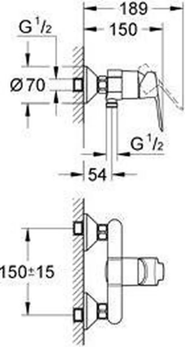 GROHE Bau Edge Douchekraan 23333000 - Chroom - afbeelding 6 van 6